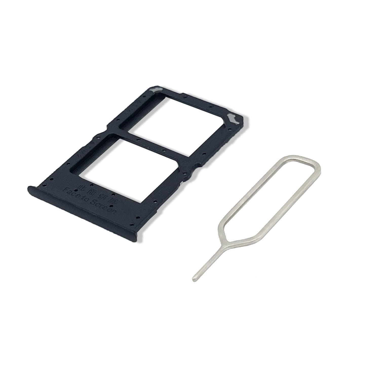 Eonpam Original DUAL SIM Card Slot Tray Holder Replacement for (Oppo Reno Z) Incl SIM Pin (Black)
