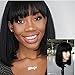 Fanshow Brazilian Glueless Human Hair Bob Wig with Bang Yaki Machine Made Short Wigs (12
