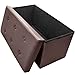Sorbus Storage Bench Chest – Collapsible/Folding Bench Ottoman with Cover – Perfect Hope Chest, Pouffe Ottoman, Coffee Table, Seat, Foot Rest, and More – Contemporary Faux Leather (Chocolate)