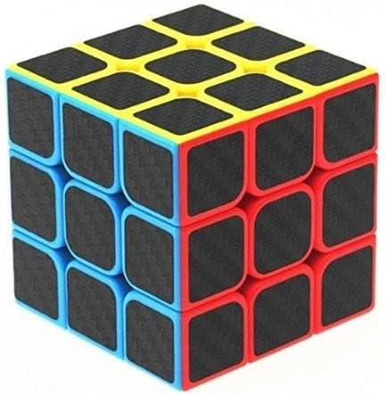 Emob High Speed Carbon Fiber Sticker 3x3 Colors Magic Rubik Cube Puzzle Toy with Adjustable Speed (5.5cm) (Muticolor)
