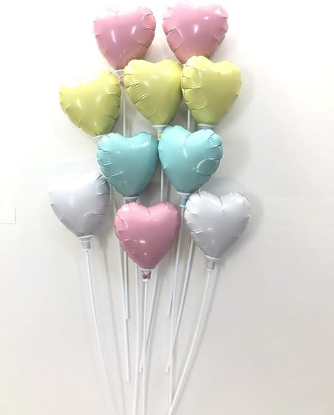Amazon ミニバルーン スティック付き ハート 10本セット ベビーカラー 風船 バルーン おもちゃ