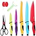 Kitchen Knife, Aikitco 8-Piece Color Knife Set- Includes 5 Cooking Knifes with 3 Bonus Gift - Chef Knife, Bread Knife, Slice Knife, Utility Knife and Pairing Knife