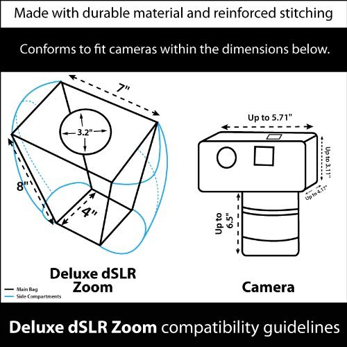 USA Gear Deluxe Spiegelreflex-Kameratasche: für DSLRs von Canon, Nikon & vielen weiteren, auch für spiegellose Kameras… – Bild 8