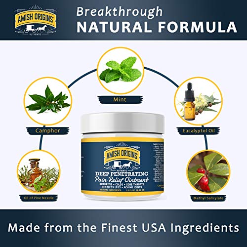 Amish Origins Deep Pain Relief Ointment 3.5 oz Medicated