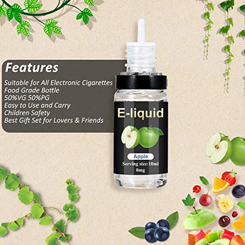 E Liquids ohne Nikotin, E-liquids 12 X 10mL, E-Zigaretten Liquid Set 50VG/50PG Refill Electronic Cigarette, E liquid Fertig Gemischt für Elektronische Zigaretten, Zigarre, Shisha – Bild 3