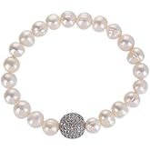 ZVVBOO Freshwater Cultured Pearl Stretch Bracelet For Women Trendy CZ Charm Bracelets Fine Party Jewelry Gifts