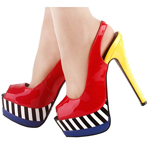 SHOW-STORY-Glam-Stripe-Peep-Toe-Slingback-Stiletto-Double-Platform-Dress-PumpLF80905