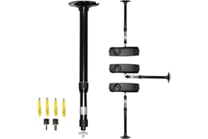Universal Projector Mount Projector Ceiling Wall Mount Black Extendable Height Camera Mount 15-25in 360° Adjustable 3-in-1 Bl