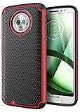 Cimo Armor Moto G6 Case with Shockproof Dual Layer Protection and Rugged Hybrid Shell for Motorola Moto G6 - Red