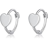 SLUYNZ 925 Sterling Silver Small Love Hoop Earrings for Women Teens Love Heart Hoop Earrings Huggie Valentines Day Earrings