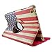 TCD - Apple iPad 2nd 3rd 4th Generation American USA Flag Rotating Leather Kickstand Cover Case - Rustic Vintage Patriotic Theme