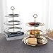 Cake Stand Fruit Tray Stainless Steel Fruits Desserts Candy Cookies Buffet Plates Serving Tray Cupcake Stand for Wedding, Birthday Party & Tea Party Gift Family Dinner Christmas Decoration