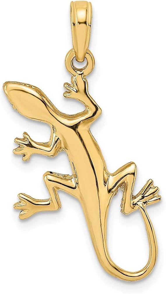 Amazon Co Jp 14k イエローゴールド 2d ヤモリペンダント チャーム ネックレス アニマル 蛇 爬虫類 ファインジュエリー 女性へのギフト Ice Carats Clothing Accessories
