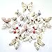 LiveGallery 24 Pcs Removable Cute Double-Deck Beautiful 3D Butterfly Wall Art Decor Decal Home Decorations Stickers Nursery Room Decals Bedroom Living Room Windows Decorations DIY Art (White)