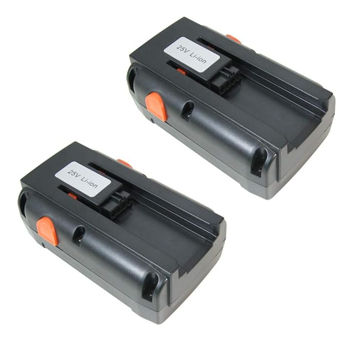 2x Hochleistungs Li-Ion Akku 25V / 4000mAh ersetzt Gardena 04025-20, 8838, 4025-20 für Gardena Spindelmäher 380LI 380C 380EC