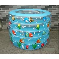 MYSportsworld Baby Swimming Pool Baby Shower Swimming Pool Thick Ring PVC Swimming Pool Bath tub 10070CM (Transparent Blue, 10070CM)