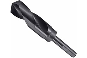CoCud Drill Bit, 1-1/16" Cutting Diameter (26.988mm), 1/2" Reduced Shank 3-Flat 4341 HSS Nitriding Black 118° Cutting Angle Bits - (Applications: for Drilling Plastic Wood)