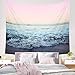 Birsppy Sea Waves Tapestry Wall Hanging Ocean Tapestry for Dorm, Pink, W59 L51