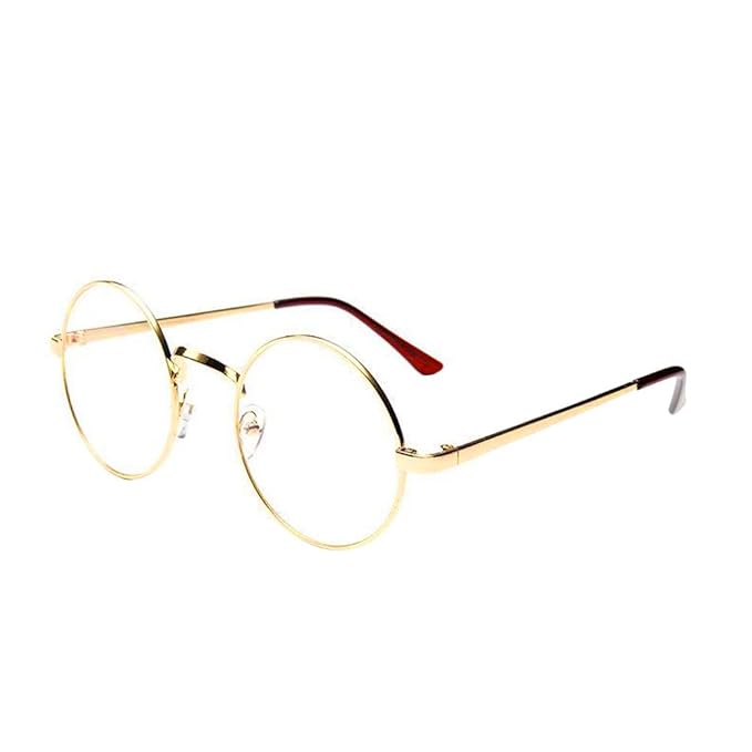 Brille Runde Gläser Ohne Stärke UFODB Herren Damen Modische Rahmen Brillenfassung Klare Linse Nerdbrille Literarisch Mit Fens