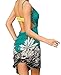 Women's Beach Cover-up Wrap Dress Floral Pattern Bikini Cover up Turquoise