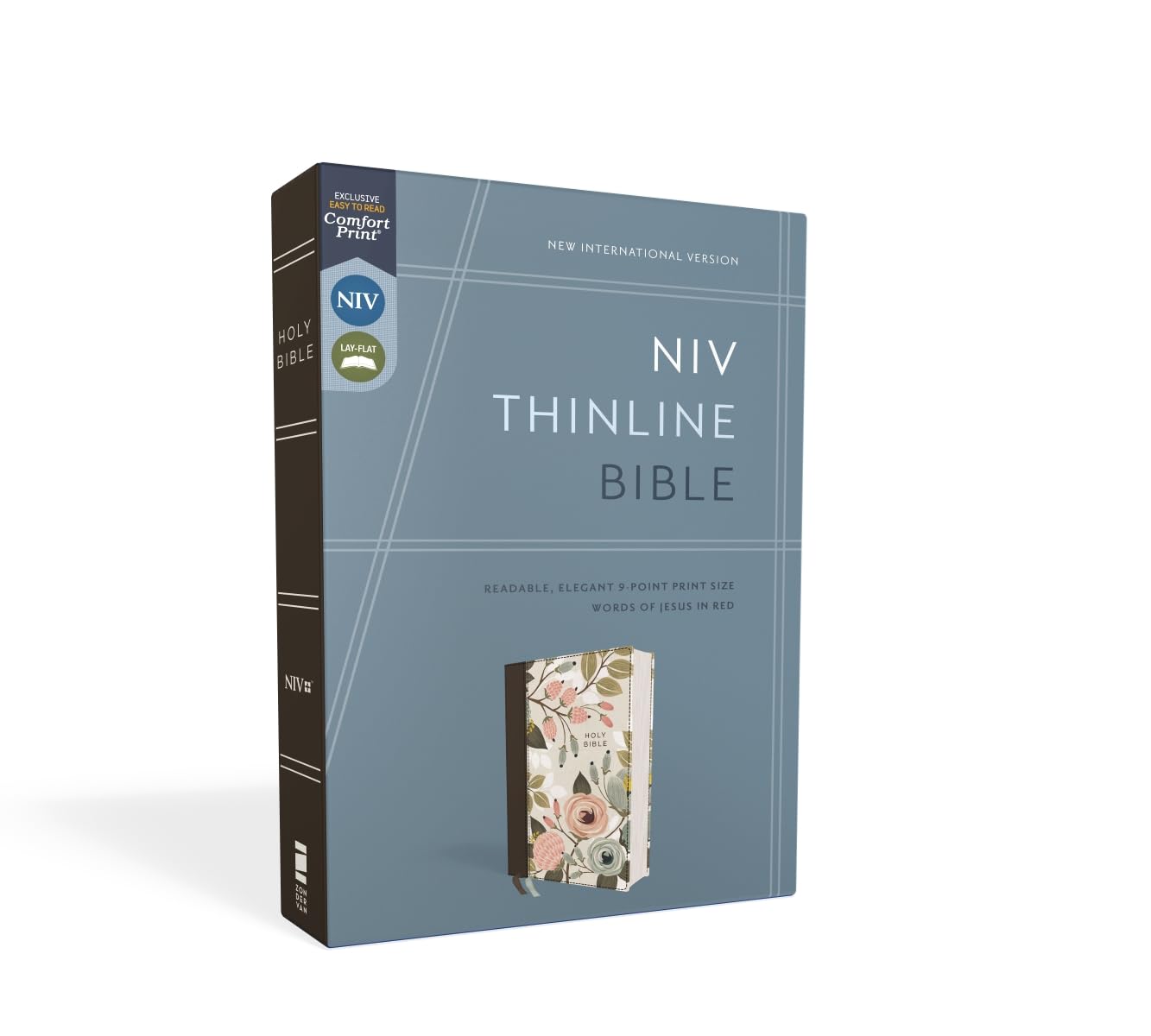 NIV, Thinline Bible, Cloth over Board, Floral, Red Letter, Comfort Print