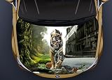 Animal Tiger Robot Full Color Car Hood Vinyl, Car Vinyl Graphics gc 1114