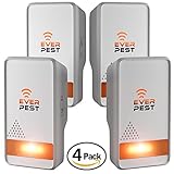 Mosquito Ultrasonic Pest Repellent 2018 - Home Control Professional Plug in Electronic Repeller (4 Pack) - Repels Ants, Fleas, Rats, Rodents, Roaches, Fruit Flies