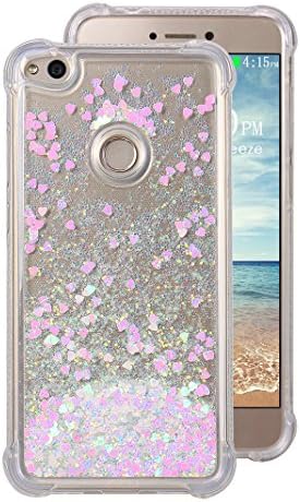 Huawei P8 Lite 2017 liquid case, 3D flowing liquid bling dynamic quicksand star glitter case non-slip scratch resistant transparent silicone protective shell cover for Huawei P8 lite 2017