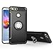 Orzero TPU + PC Hybrid Dual Layer Case Compatible for Huawei Honor 7X, Huawei Mate SE Full Body Heavy Duty Protection 360 Rotating Metal Ring (Adsorbed Iron Plate) - Black