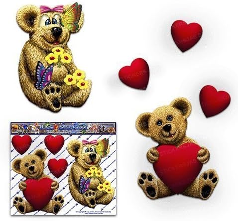 JAS Stickers® TEDDY BEAR Car Decal - Cute Kids Toy Funny Vinyl Sticker Pack For Laptop Bicycle Nursery Caravans Trucks & Boats - ST00068_LGE