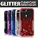 Dexnor Compatible with iPhone 6 Plus/ 6S Plus/ 7 Plus/ 8 Plus Case Floating Glitter Bling Moving Liquid Quicksand Hard Cover Clear Thickened Dual Layer Full Protection Bumper for Girls/ Women - Red