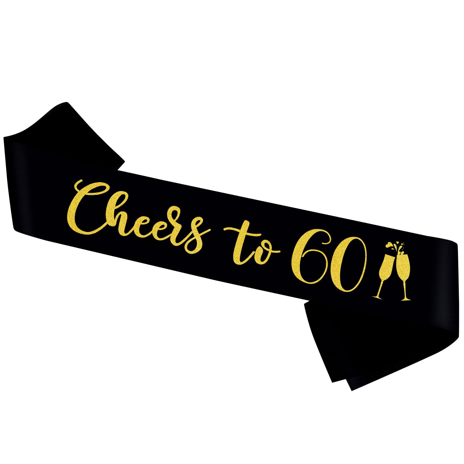 Photo 1 of Cheers to 60 Sash, Black Gold It's My 60th Birthday Sash for Women and Men,Happy 60th Birthday Gifts Party Supplies