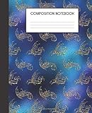 Composition Notebook: Mermaid Glitter Scales Pattern Faux Glam College Ruled Notebook Lined School Journal