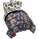 Jay Franco Marvel Avengers Team 5 Piece Full Bed Set - Includes Reversible Comforter & Sheet Set - Super Soft Fade Resistant Polyester - (Official Marvel Product)