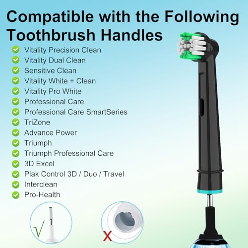 20 Pack Toothbrush Heads Compatible with Oral B Braun, Professional Electric Brush Heads for Vitality Pro Smart Genius Series, Gentle Cleaning Care for Gums
