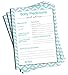 50 Baby Predictions and Advice - Blue Chevron - Baby Shower Game, New Mom & Dad Card or Mommy & Daddy to Be, Boy Babies New Parent Message Advice Book, Fun Boy Shower Party (50-Cards)