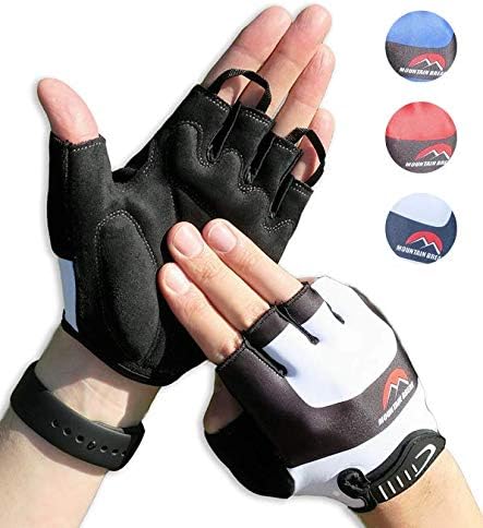Cycling Gloves Mountain Bike Gloves Road Racing Bicycle Gloves for Biking, Mountain Biking, Riding, Gym, Sports, Foam Padded Breathable Half Finger Gloves, Men Women Work Gloves