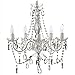 gypsy color The Original Brink House 5 Light Crystal White Hardwire Flush Mount Chandelier H21”xW19”, White Metal Frame with Clear Glass Stem and Acrylic Crystals