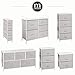 mDesign Narrow Dresser Storage Tower Stand with 4 Removable Fabric Drawers - Steel Frame, Wood Top Organizer for Bedroom, Entryway, Closet - Spira Collection - Taupe/Natural