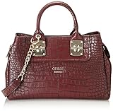 GUESS Frankee Croco Girlfriend Satchel, Bordeaux