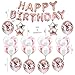 IAMGO Rose Gold Party Decoration,Rose Gold Coffitti Party Supplies Theme Balloons with Happy Birthday Letter Banner Garland and Star Balloons for Baby Shower, Birthday Party