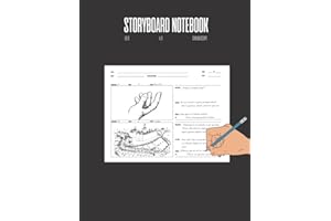 Storyboard Notebook Matte black ***NEW*** - 16:9 - 4:3 - Cinemascope. 2 frames per page, 120 pages. Storyboard Pro Template B