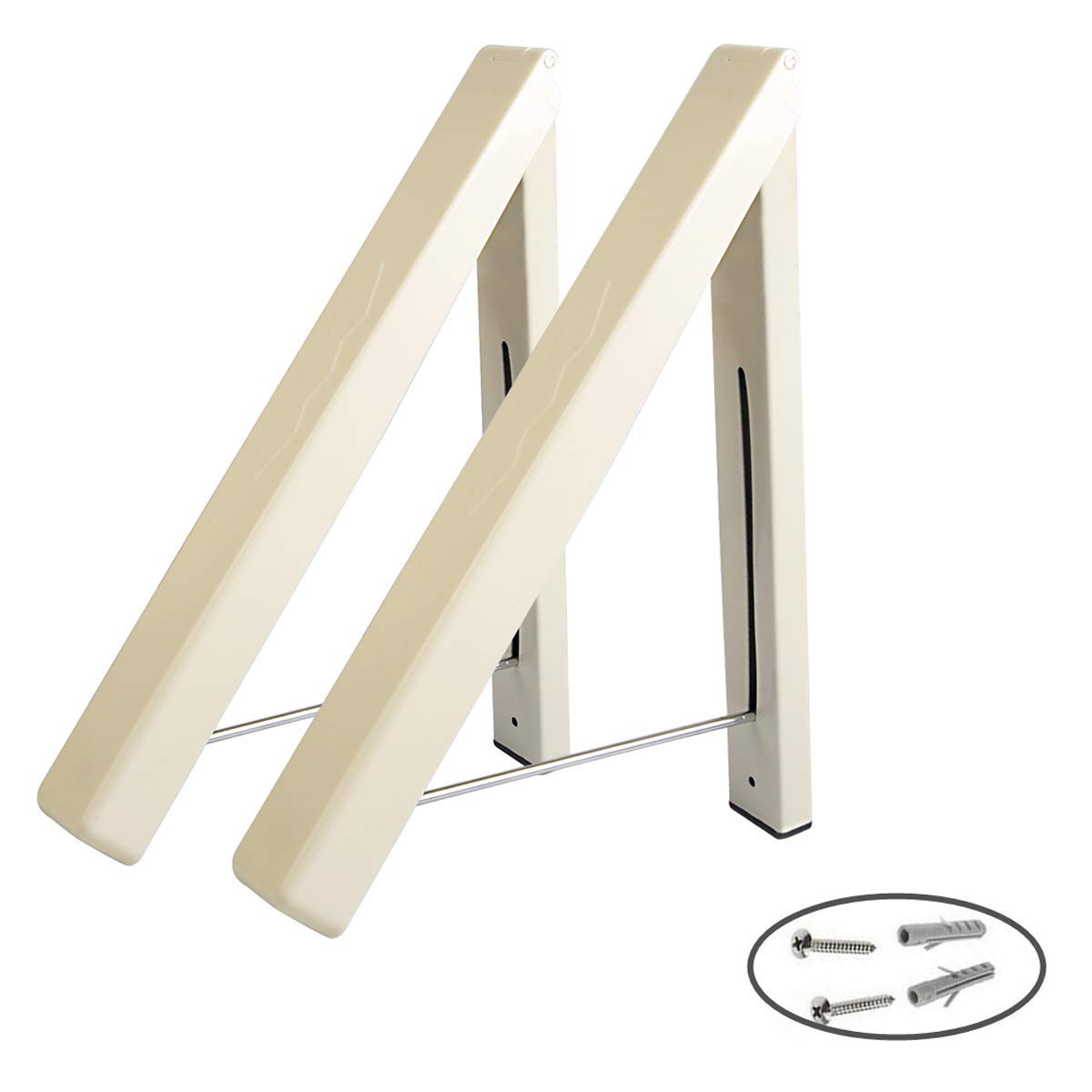 Folding Clothes Hanger, Plaviya Walll Mounted Retractable Drying Rack Holder Space Saver Home Organizer for Bedroom, Bathroom, Landry Room, Easy Installation Clothes Rack(2 Pack)