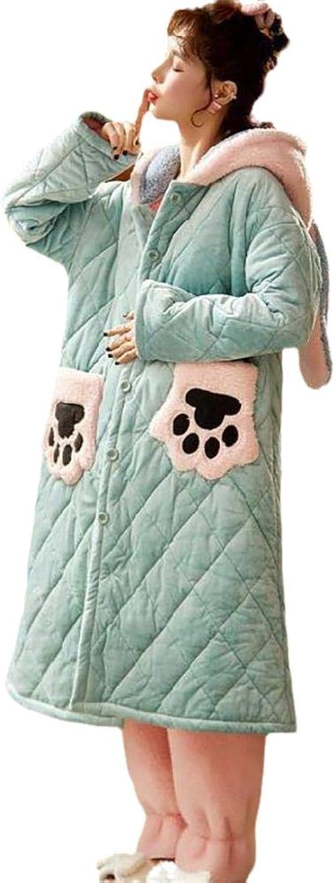 Warm Bathrobes for Cold Winter,Warm Luxurious Bath Robe,Warm Quilted