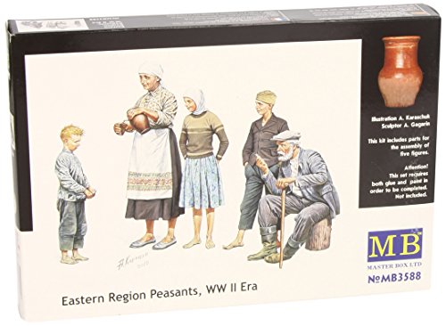 Master Box WWII Peasants Eastern Region (5) Figure Model Building Kits (1:35 Scale)