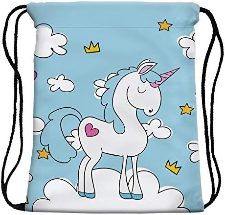 UWOOD Girls Boys Children PE Kit Drawstring Bag Duffel Gym Bag String Emoji Gymsack Sport Swimming Backpack Travel School Shoulder Bag Pouch (5)