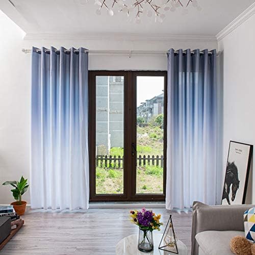 MObast Curtains,Gradient Leaves Sheer curtain Tulle Sheer Curtain Window Treatment Voile Drape Valance Panel Fabric Treatment Bedroom Curtains Eyelet Blackout Curtains for Livingroom 100x270cm