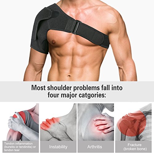 Shoulder Brace ,Trofoty with Pressure Pad Light and Breathable Neoprene Adjustable Shoulder Support for Injury Prevention, Dislocated AC Joint, Labrum Tear, Frozen Shoulder Pain, Sprain, Soreness