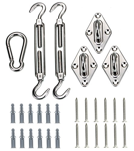 Kebinfen 8-inch Super Heavy Duty Shade Sail Hardware Kit for Triangle Sun Shade Sails, Shade Sail Accessories with Screws - Thumbnail 6