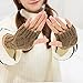 2 Pair Women's Hand Crochet Winter Warm Fingerless Arm Warmers Gloves; One Size; (khaki+navy)